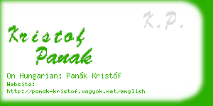 kristof panak business card