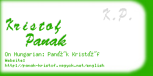 kristof panak business card